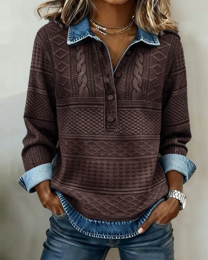 Dolores - Pull décontracté avec col boutonné