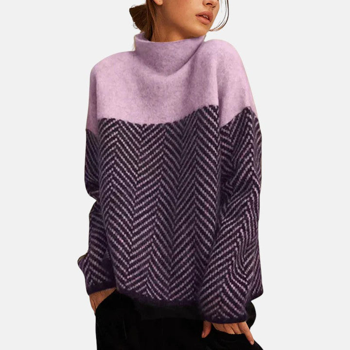 Eva - Pull en maille à chevrons