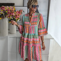 Lucy – Robe midi fluide à motif